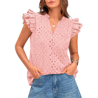 AVESSA™ – Comfy Daily Cap Sleeve Summer Boho Top - Pink