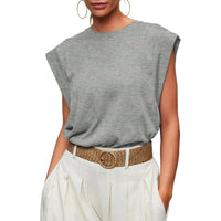 SAMPAGUITA™ –  Comfy Loose Fit Crew Neck Summer Top - Gray