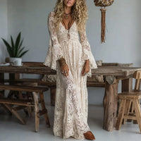 Lois | Vintage Mermaid Maxi Dress - Vintage Cream