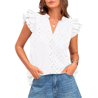 AVESSA™ – Comfy Daily Cap Sleeve Summer Boho Top - White