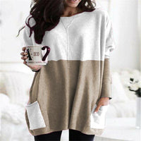 PAYONG™ - Casual Long Sleeve Lightweight Sweatshirt - White Khaki