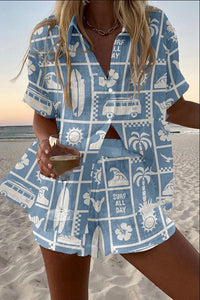 SOPHIE | Yellow Summer Short Set - Multicolour