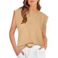 SAMPAGUITA™ –  Comfy Loose Fit Crew Neck Summer Top - Apricot