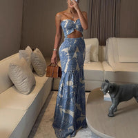 Livara™| Classy Ruffle Hem Mermaid Dress - Dark Blue
