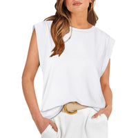 SAMPAGUITA™ –  Comfy Loose Fit Crew Neck Summer Top - White