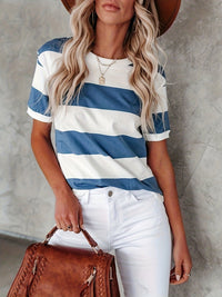 KAELY™ | Women Easygoing Classic Stripe Tee - Navy