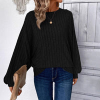 TIANA™ - Casual Loose Fit Long Sleeve Blouse - Black