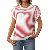 DAFROSA™ – Casual Striped Round-Neck Sweater - Red