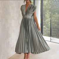 Marni™ | Timeless Pleated Midi Dress - Silver