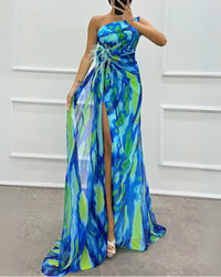 Mia™ | Vibrant Draped Dress - Blue