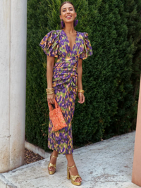Amelia™ | Vivid Pleated Midi Dress - Green