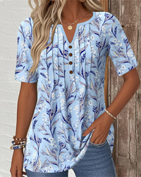 Mirelle – Blouse with Floral Print - Blue