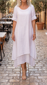 Aria Fluid Tiered Maxi Dress - White