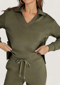 Freya | Women Lounge Set - Olive Green