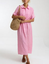 Lysandra™ – Fluid Summer Shirt Dress - Pink