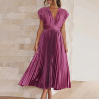 Marni™ | Timeless Pleated Midi Dress - Plum