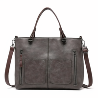 Winslet | Iconic Retro PU Leather Crossbody Handbag - Grey