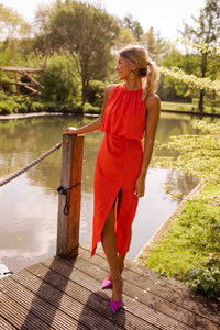 Nikki | Elegant Summer Dress - Orange