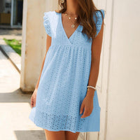 July | Lightweight Summer Dress with Pockets - Sky Blue
