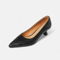 Amara Leather Heels - Black