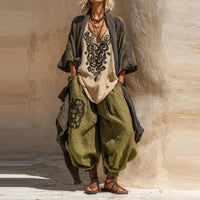 Variety of Linen Blend Florence Outfits - Green