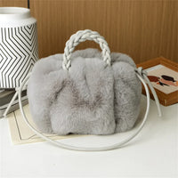 Marilyn | Plush Pumpkin Shoulder Tote - Grey