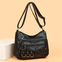 Lilith | Timeless Multi-Layer Crossbody Bag - Black