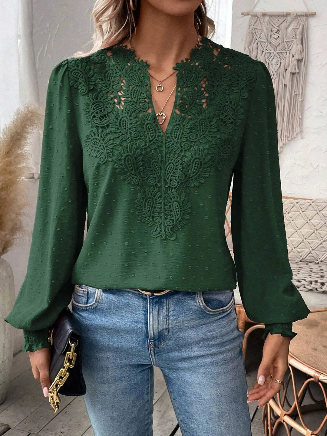 MADISON™ | Elegant Lace V-Neck Top