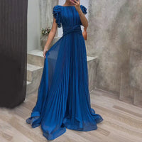 Abigail™ | Pleated Evening Dress - Blue