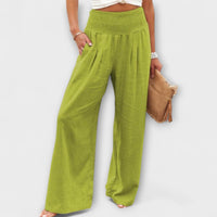 Thearya - Casual Wide Pants - Light Green