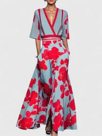 Aimee | Elegant Womens Maxi Dress - Red