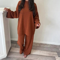 Sharon | Women Two Piece Corduroy Set - Maroon