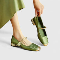 Orthopedic Mary Jane Shoes - Green