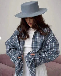 Norah | Casual Plain Flannel - Blue