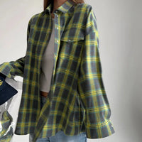 Norah | Casual Plain Flannel - Green
