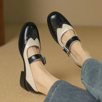 Miana | Leather Mary Jane Shoes - Black