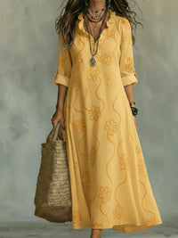 Bobbie - Floral Maxi Dress for Summer Days - Yellow