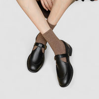 Zhelynne | Orthopedic Square-Toe Mary Jane Shoes - Black