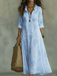 Bobbie - Floral Maxi Dress for Summer Days - Light Blue