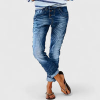 Erin | Comfortable Women Pants - Medium Blue