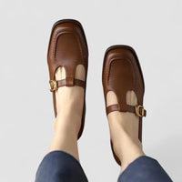 Kyrahnae | Orthopedic T-Strap Mary Jane Shoes - Brown