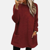 Dorry | Mid-length Sweater - Wine Red