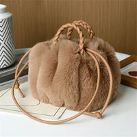 Marilyn | Plush Pumpkin Shoulder Tote - Dark khaki