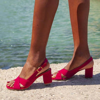 Martha - Azure Summer Sandals - Red