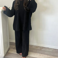 Sharon | Women Two Piece Corduroy Set - Black