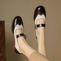 Miana | Leather Mary Jane Shoes - Brown