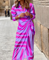 Amelia™ | Printed Wrap Dress - Lilac