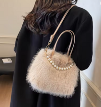 Tiffany | Women Faux Fur Crossbody Bag - Khaki