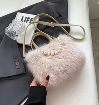 Tiffany | Women Faux Fur Crossbody Bag - Beige