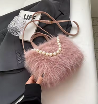 Tiffany | Women Faux Fur Crossbody Bag - Pink